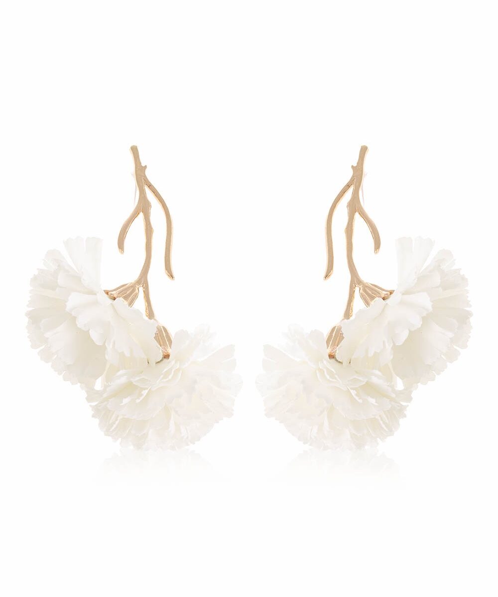 Pendientes Clavel Blancos