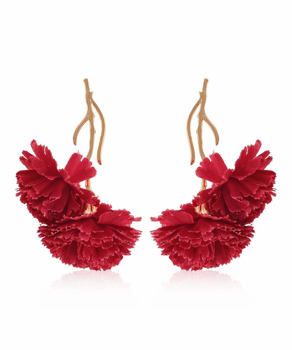 Pendientes Clavel Rojos