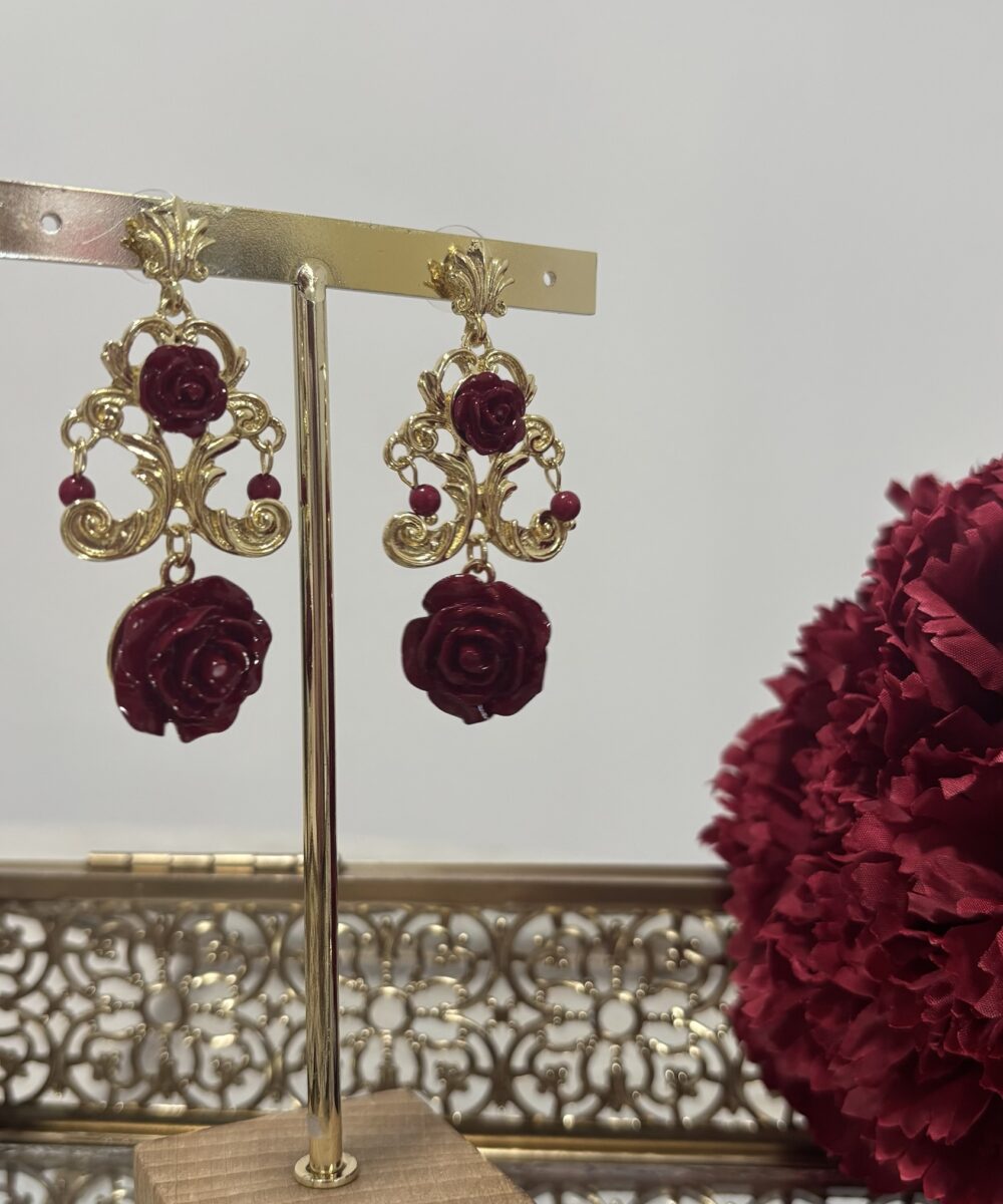 Pendientes Alhaja Burdeos